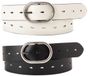 Levi's Ceinture en cuir réversible haut-bas pour femme, 80 cm, Noir/Blanc