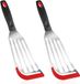 Allecta - Set de 2 spatules à poisson avec pointe en silicone, acier inoxydable résistant à la chaleur, pour poisson, œuf, crêpe et omelette