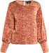 faina Blouse Rood Panterprint Lange Mouw Ronde Hals Regular Fit Polyester