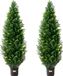 Cedertopiaireboom 2 stuks kunststof, 120 cm hoog, decoratieve plant, binnen- en buitengebruik, UV-bestendig