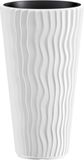 Prosperplast Bloempot Buiten Hoog Rond Sandy Slim 35cm WIT