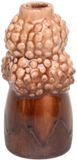 Merkloos Mansion Atmosphere Kandelaar Vince keramiek bruin 8,4x8,4x16,2cm