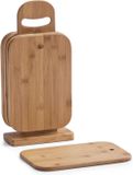 Zeller 6 snijplanken + standaard bamboehout