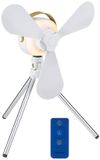 Lifetime Air Tafelventilator - Ventilator USB-C Oplaadbaar - Statief Ventilator met Nachtlampje en Afstandsbediening - Ventilator met Afstandsbediening en 3 Snelheden - Wit