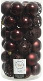 Kaemingk B.V. 74x pièces boules de Noël en plastique acajou brun 6 cm mix