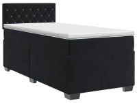 vidaXL Boxspringbed met matras, zwart, 90 x 200 cm, fluweel