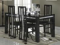 Table à manger REBECCA 190 cm noir laqué brillant
