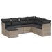 vidaXL Loungeset met kussens, polyrattan, grijs