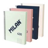 Milan Pakket Met 4 A4 Spiraal Notebooks Met Harde Kaft Geruit Papier 120 Vellen 95 G/m² 430-collectie Sinds 1918 5x5 Mm Transparant Kinderen