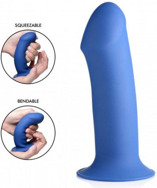 Squeeze-It Buigzame Dikke Dildo - Blauw