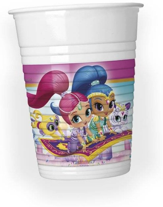 Partywinkel Shimmer and Shine glitter friends bekertjes 8 st.