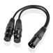 SIENOC Câble répartiteur XLR, câble microphone Y 1 mâle vers 2 femelles XLR - 0,3 m, noir