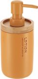Tendance Zeeppompje 102 series - mosterdgeel - bamboe rand - PS - D7,5 x H17 cm - vrijstaand - zeepdispenser - 280 ml