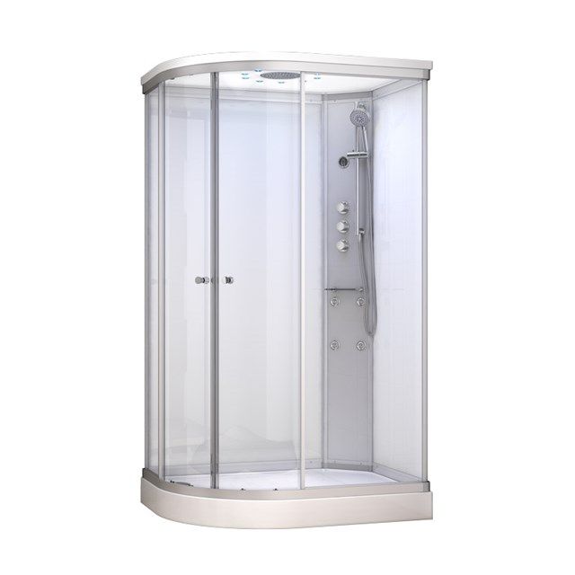 Maxaro Complete Douchecabine 120x90cm Wit Modera Watermassage LED Verlichting