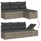vidaXL 8-delige Loungeset met kussens, poly rattan, grijs