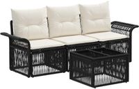 vidaXL - Tuinbank - Zwart - Polyrattan