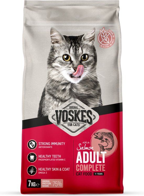 Voskes Kattenbrokken Adult Zalm 7 kg