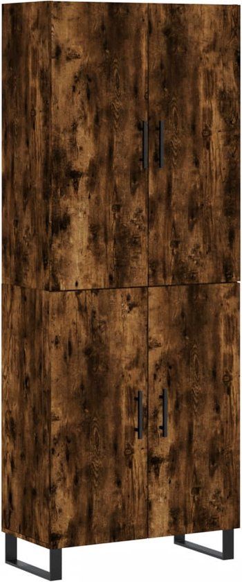 VidaXL Hoge kast 69,5x34x180 cm bewerkt hout gerookt eikenkleurig