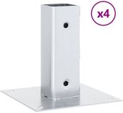 vidaXL - Spokkels - vierkant - 4 stuks - gegalvaniseerd staal - argenté