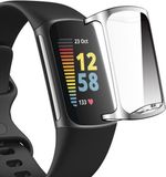 By Qubix Qubix - Geschikt voor Fitbit Charge 5 - Fitbit Charge 6 TPU case (volledig beschermd) - Zilver