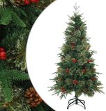 vidaXL Kunstmatige Hinged Kerstboom Groen 150 cm PVC, PE en Staal