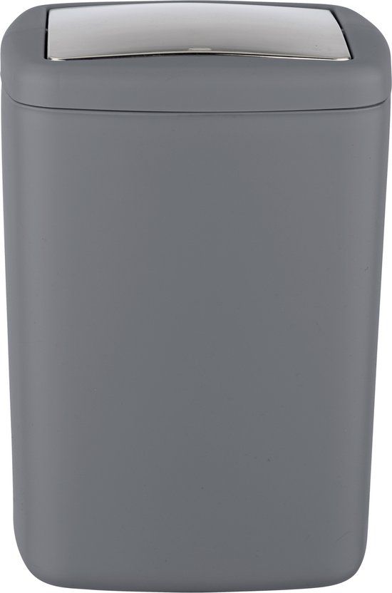 WENKO Barcelona Afvalemmer - 8.5 Liter - Antraciet