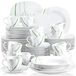 VEWEET Porseleinen servies, 60-delig combiservies, serviesset met dinerborden, soepborden, dessertborden, kopjes en schotels