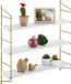 Relaxdays Wandrek Hangend - 3 Planken - MDF & IJzer - 60 x 60 x 15 cm - Wit/Goud
