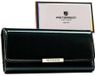 Peterson Portefeuille femme, Horizontal, Verni, Cuir écologique, Vert foncé, Protection RFID, 19x9 cm