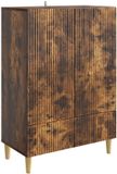 vidaXL Dressoir met lade Gerookt eiken 66 x 34,5 x 95 cm Bewerkt hout