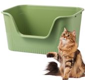 Merkloos Kattenbak Kattenbak, 100% lekdicht - Hoge zijwanden - Lage instap - Morsbescherming - Schone kattenbak - Ideaal voor nette katten