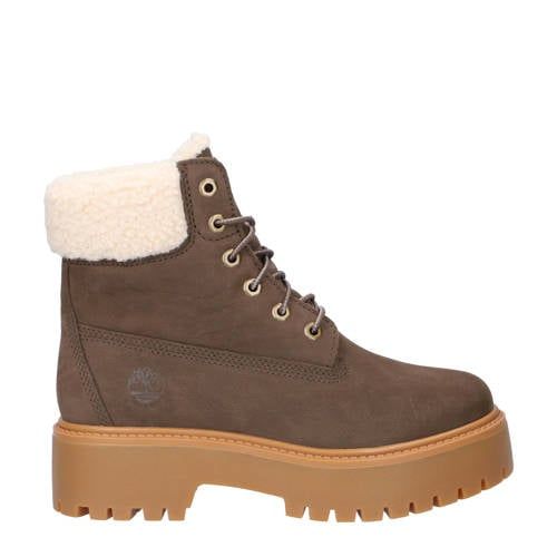 Timberland Stone Street gevoerde nubuck veterboots bruin