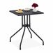 Relaxdays Tuintafel, rotan look, vierkant, HxBxD: 75 x 61 x 61 cm, balkontafel, kunststof, metaal, buitentafel, zwart