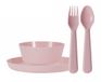 Excellent Houseware Set de vaisselle pour enfants en plastique - 24 pièces - Rose clair