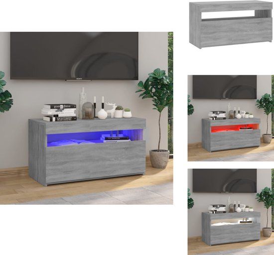 vidaXL Tv-meubel met LED-verlichting 75x35x40 cm grijs sonoma eiken