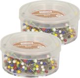 Glorex Hobby Spelden met parel kop/kopspelden/naaispelden - 3 cm - gekleurd - 600 stuks