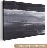 OneMillionCanvasses Canvas Schilderij Abstract Zwart 120x80 cm - Wanddecoratie
