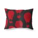 BonaMaison Rood-Zwart Decoratieve Kussensloop, Kussenhoezen Bank, Decoratieve Kussenhoesjes, Kussensloop; Sofa, Slaapkamer, Kantoor, Auto 45x60 Cm - Ontworpen en vervaardigd in Turkije