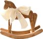 Cheval à bascule décoratif en bois avec un nœud blanc