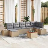 Maison Exclusive - Set van 8 kussens voor tuinbank, beige, van polyrotan
