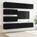 Prolenta Maison Exclusive - TV-meubelset, wandmontage, 6 stuks, zwart eikenfineer, composiethout