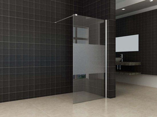 Wiesbaden Douchewand 10 mm met middenband nano coating (alle maten)
