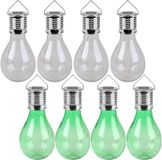Sunnydays Fornord Import Distribution Solar sfeer tuin hanglamp - 8x stuks - groen en wit - kunststof - 15 cm