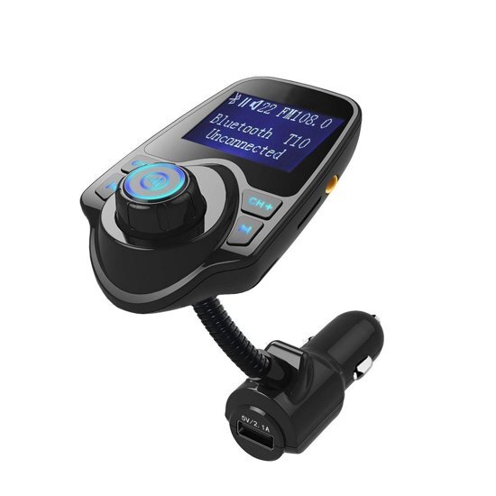 ZT Accessoires Bluetooth FM Transmitter voor in de auto - ZT â€“ Handsfree bellen carkit met AUX / SD kaart / USB - Ingangen - Bluetooth Handsfree Carkits / adapter / auto bluetooth / LCD Display - T10 FM Transmitter