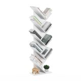 Furinno Boomboekenplank 9-laags vloerstaande boom boekenkast, wit