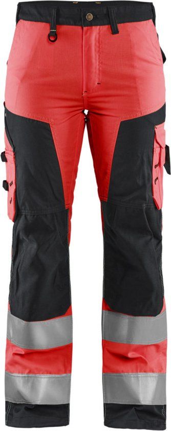 Blåkläder Dames werkbroek High Vis zonder spijkerzakken 7155-1811 - High Vis Rood/Zwart - C42