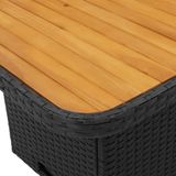 VidaXL 3-delige Tuinset met Kussens, Zwart, Polyrotan