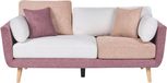 Beliani BOLGA - Canapé trois places - Rose/Blanc - Polyester