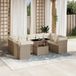 Maison Exclusive - Ensemble de meubles de jardin 10 pièces avec canapé et coussins, beige, en polyrotin