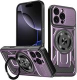 Techsuit Hoesje geschikt voor Apple iPhone 16 Pro - RuggedCam Back Cover - Geschikt voor MagSafe - Paars